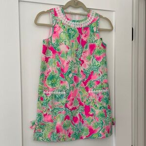 Lilly Pulitzer Pink and Green Kids Shift Dress